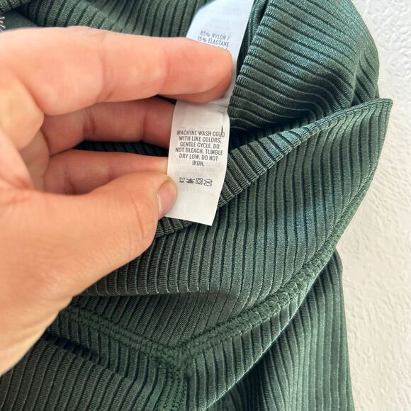 Aerie OFFLINE Real Me Ribbed Crossover High Rise Leggings XS Dark Green - Picture 6 of 9